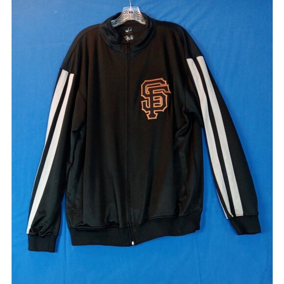 San Francisco Giants XL Tall Black Full Zip Sweatshirt Warm-Up Style Two Pockets - Picture 1 of 10